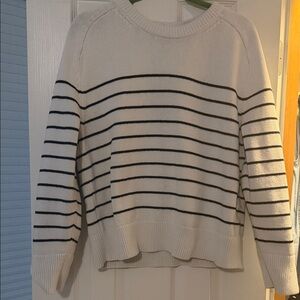 Striped Cream and Black Abercrombie Madeline Women's Sweater
